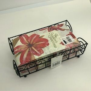NAPKINS AND NAPKIN HOLDER SEASONS GREETINGS